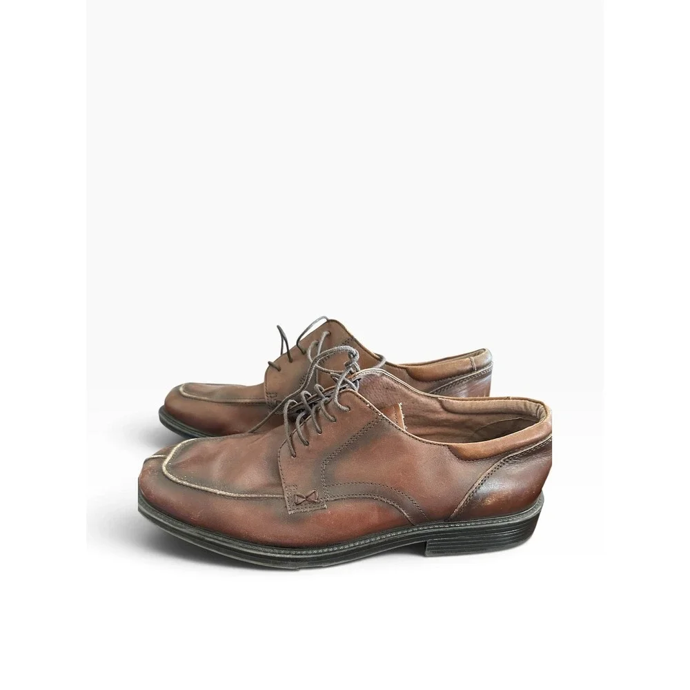 Bostonian Mens 11 Brown Le ather Bicycle Toe Derby Oxford Shoes Business Casual